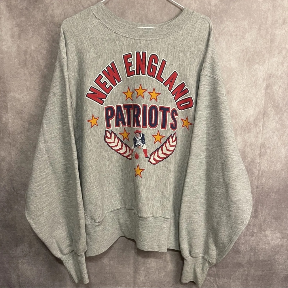 Vintage NFL New England Patriots Logo 7 Sweatshirt Adult Size Large L Football